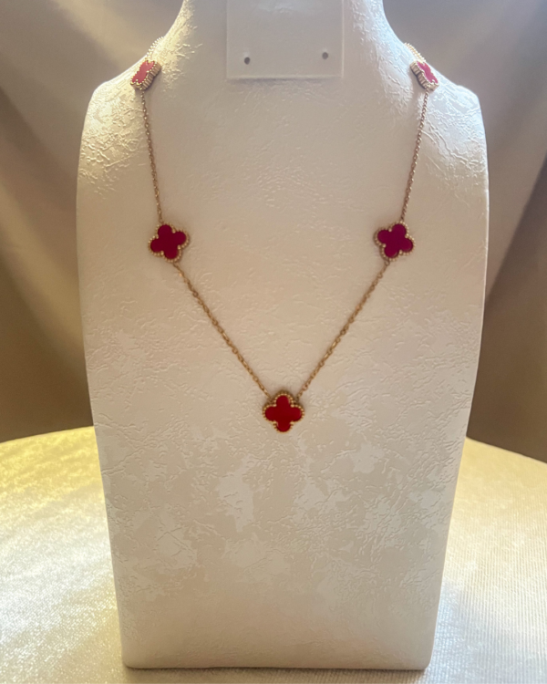 Collier van cleef rouge Collier Clover rouge