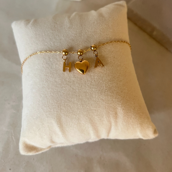 Bracelet Personnalisé en Acier Inoxydable – Initiales & Charms